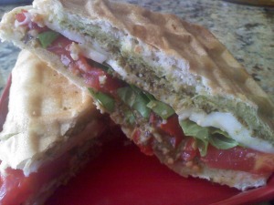 Caprese Pesto Panini..on the cheap!