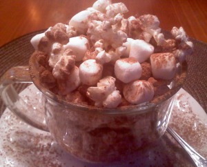 ~Hot Cocoa Popcorn..with marshmallows!