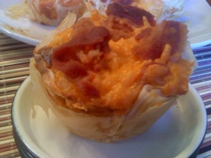 ~Fillo Mac-n-Bacon-n-Cheese Cups!