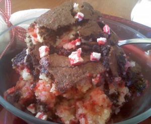 ~Peppermint Brownie Batter Bake!