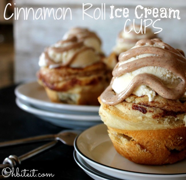 Cinnamon Roll Ice Cream Cups!