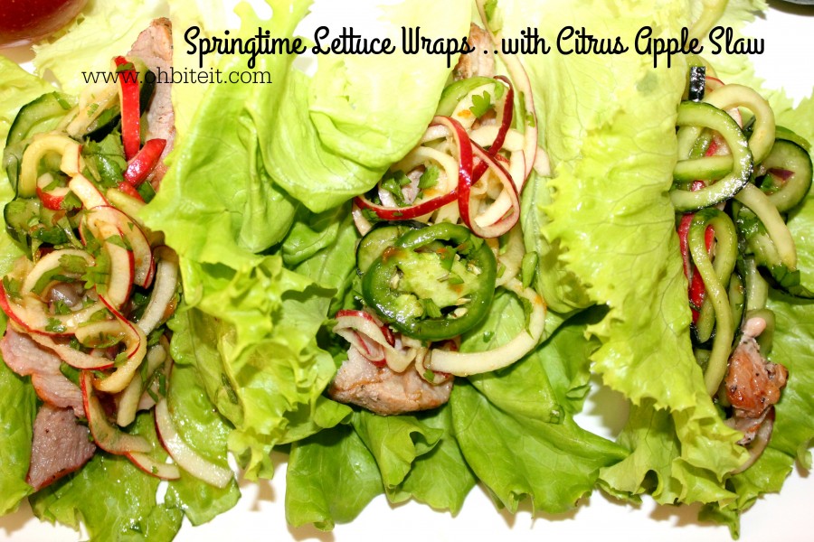 Springtime Lettuce Wraps… with Citrus Apple Slaw!